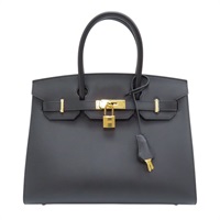 黑色 Veau Madame 皮革 Birkin 30 柏金包 手提包 D刻 金扣 D刻 BK/GHW