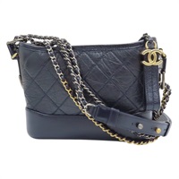 藍色 菱格紋 牛皮 Gabrielle Hobo 流浪包 肩背包 A91810