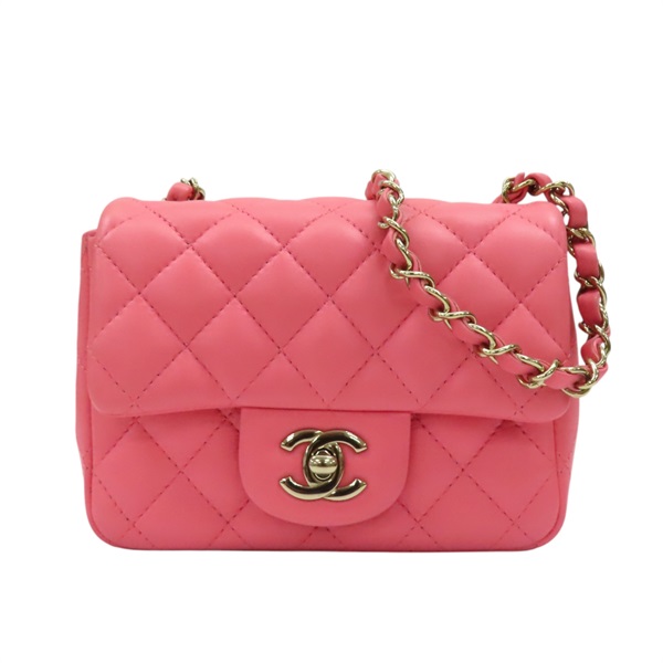 【再降價】粉色 皮革 Coco17cm 鍊帶 肩背包【CHANEL 香奈兒】 A35200