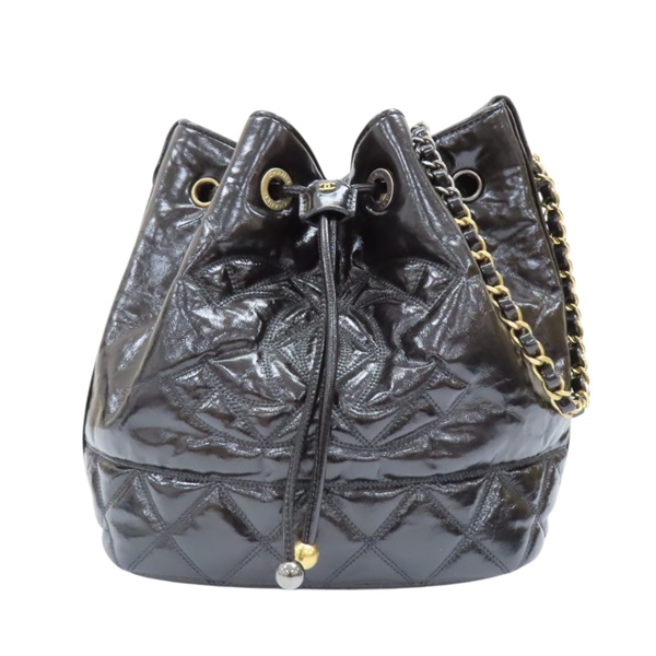 【再降價】黑色 菱格紋 黑油蠟皮 肩背包