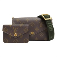 棕色 原花 帆布 FELICIE STRAP&GO 肩背包 M80091