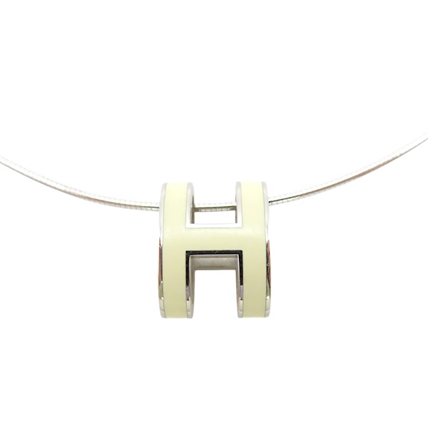 白色漆面 銀色鍍金 POP H Necklace 項鍊【HERMES 愛馬仕】