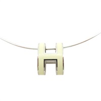 白色漆面 銀色鍍金 POP H Necklace 項鍊【HERMES 愛馬仕】