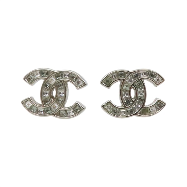 銀色鍍金 雙C 耳環【CHANEL 香奈兒】