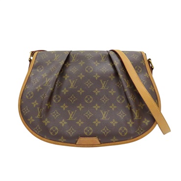 棕色 原花帆布 Menilmontant MM 肩背包 M40473