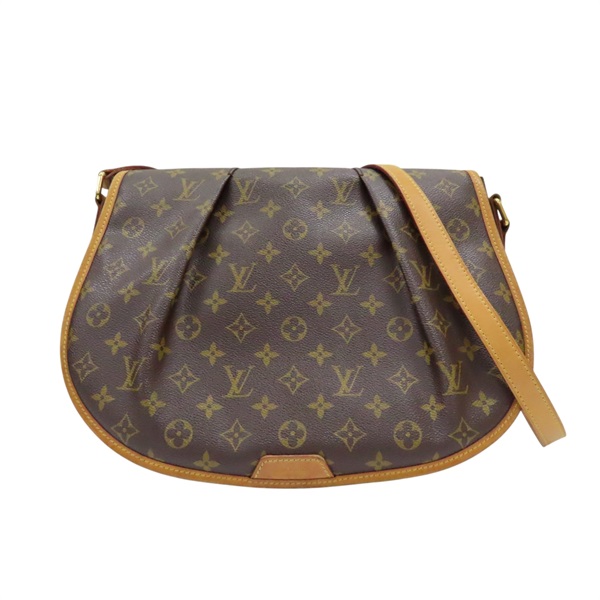 棕色 原花帆布 Menilmontant MM 肩背包 M40473