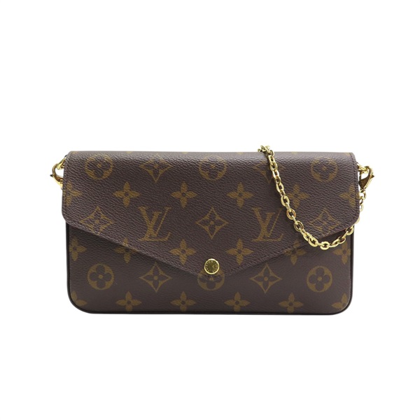 棕色  原花帆布 Felicie Pochette 鍊帶肩背包 M61276