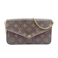 棕色 原花 帆布 Pochette Felicie 肩背包 M61276