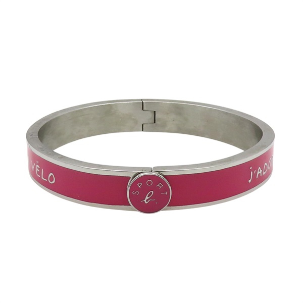 紅色漆面 銀色金屬 手環【agnès b】