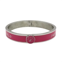 紅色漆面 銀色金屬 手環【agnès b】