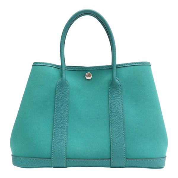 綠色 皮革 Garden Party 30 手提包 Y刻【HERMES 愛馬仕】 Y刻印 Green