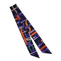 黑色 真絲 Panoplie Equestre Twilly 絲巾