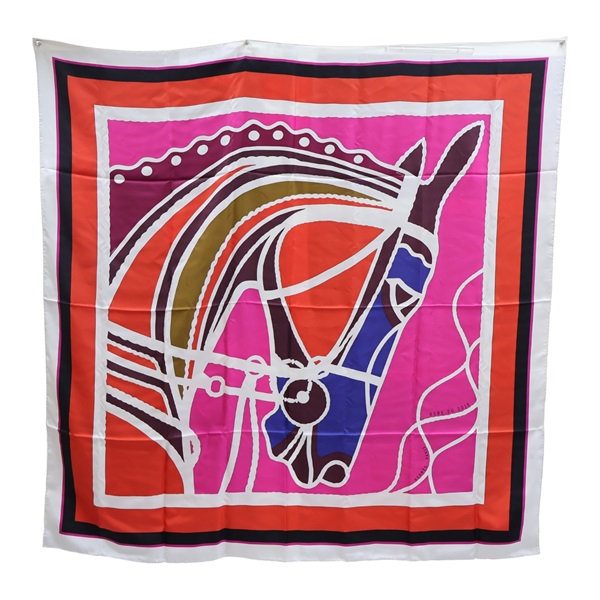 橘色 絲綢 Robe du Soir 絲巾 方巾【HERMES 愛馬仕】