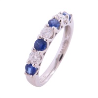 18K白金 藍寶石 鑽石 戒指【JEWELRY 無品牌珠寶】 Sapphire 3.5g