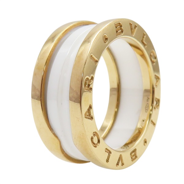 18K玫瑰金 白色 陶瓷 B-zero1 2圈 戒指 49