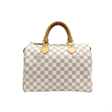 白色 棋盤格帆布 Speedy 30 手提包 M41533
