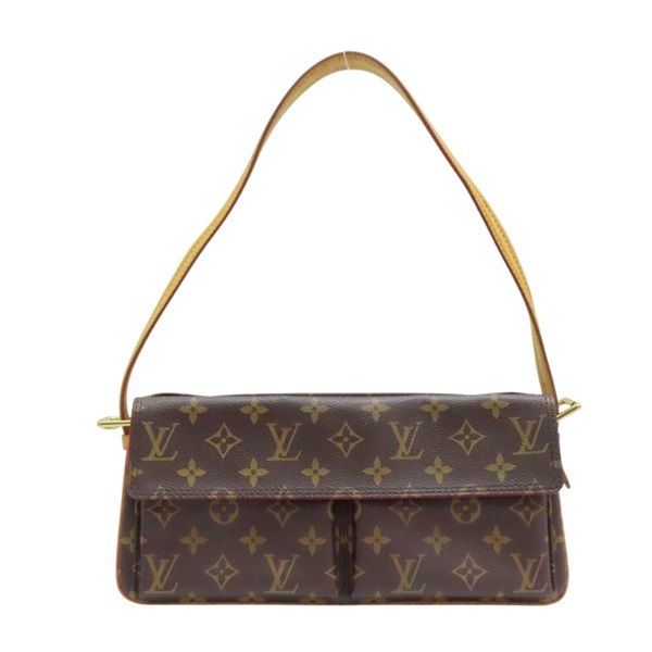 棕色 原花帆布 Viva Cite MM 肩背包 M51164