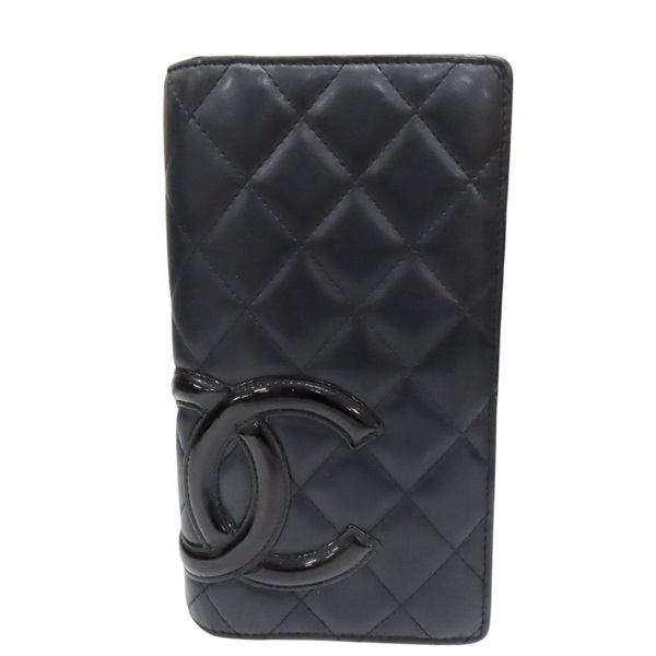 黑色 羊皮 Cambon 雙折長夾【CHANEL 香奈兒】
