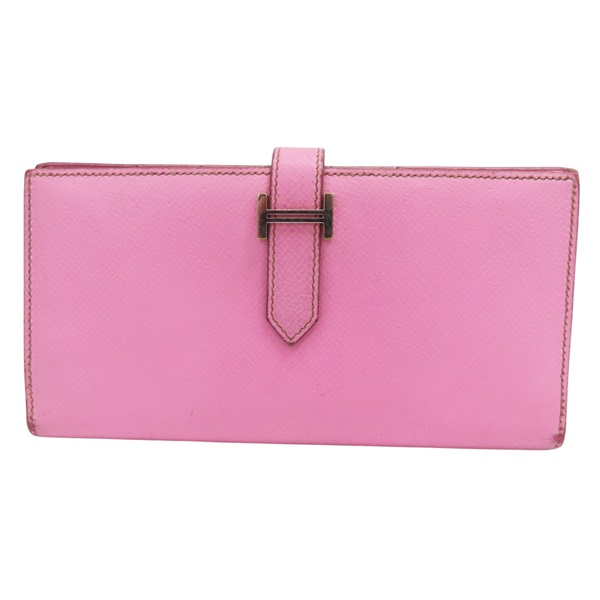 粉色 Epsom牛皮 Bearn Wallet 長夾 □M刻