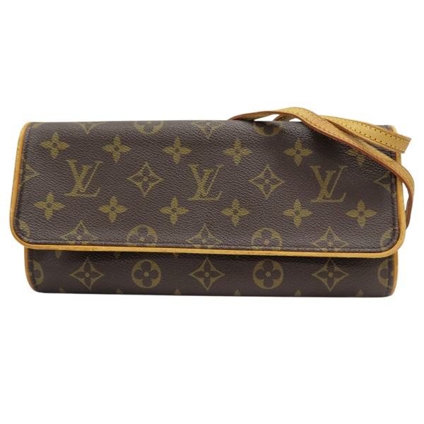 棕色 原花 帆布 Pochette Twin GM 肩背包 M51852