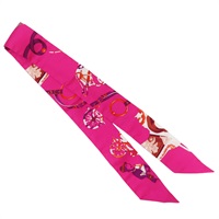 粉色 Twilly 絲綢