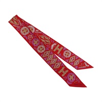 紅色 真絲 Twilly 絲巾