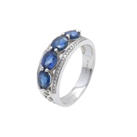 18K 白金 藍寶石 鑽石 戒指 #12 Sapphire Diamond 3.9