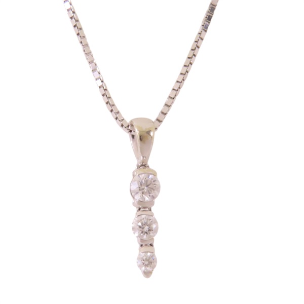 18K 白金 鑽石 項鍊 Diamond 4.1g