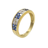 18K黃金 藍寶石 鑽石 戒指 Sapphire 3.9g