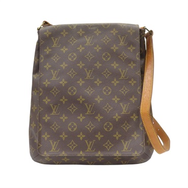 棕色 原花帆布 Musette 肩背包【LOUIS VUITTON LV 路易威登】 M51256