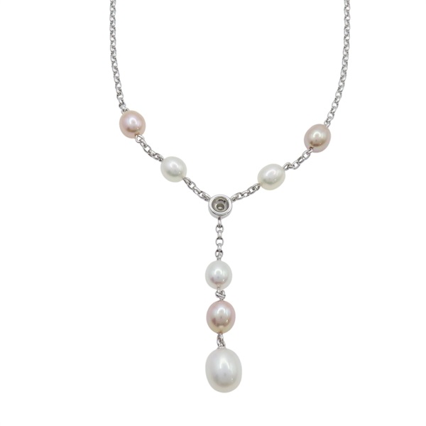 18K 白金 珍珠 鑽石 項鍊 Pearl/Diamond Neckla