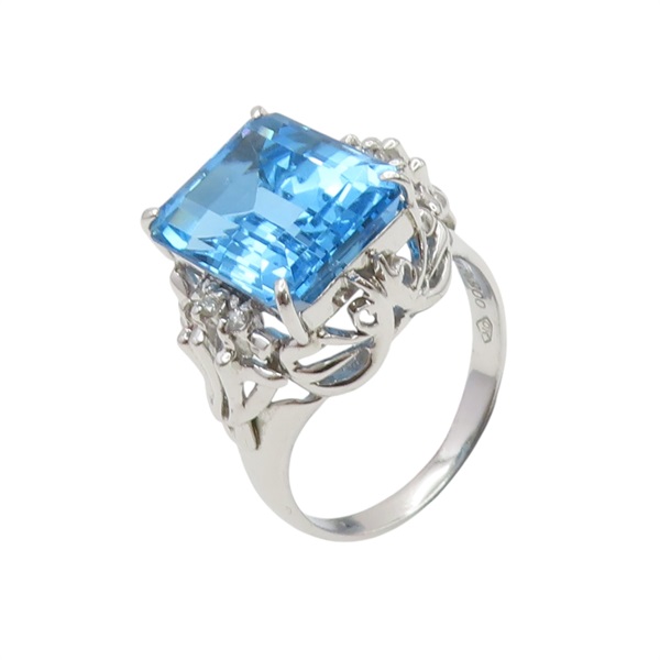 PT900鉑金 托帕石 戒指 #12 Topaz 6.8g