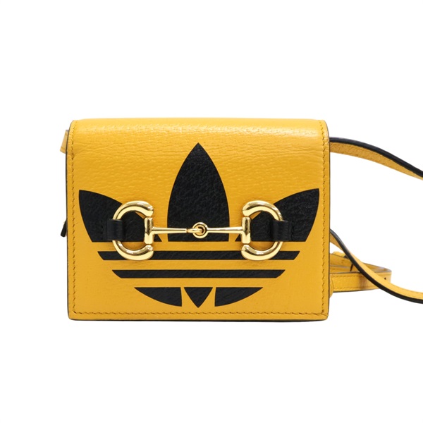 黃色牛皮 Adidas 聯名 短夾 肩背包 金扣 702248【GUCCI 古馳】 702248.0416