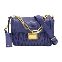 藍色 羊皮 肩背包【MIU MIU 繆繆】