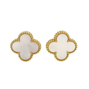 18K黃金 珍珠母貝 Vintage Alhambra 耳環【Van Cleef ＆ Arpels 梵克雅寶】