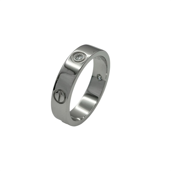 18K 白金 LOVE 3P鑽石 戒指 #64【Cartier 卡地亞】