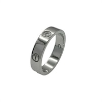 18K 白金 LOVE 3P鑽石 戒指 #64【Cartier 卡地亞】