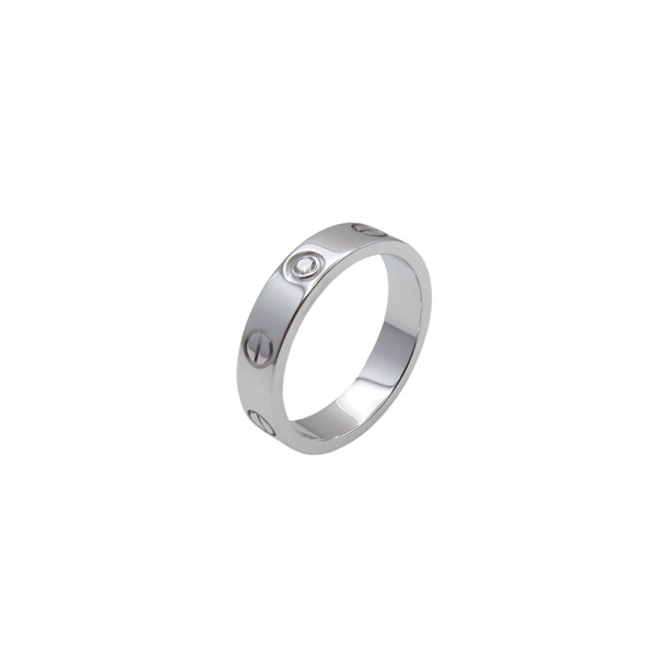 18K 白金 Mini Love 1P 鑽石 戒指 #49【Cartier 卡地亞】