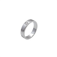 18K 白金 Mini Love 1P 鑽石 戒指 #49【Cartier 卡地亞】