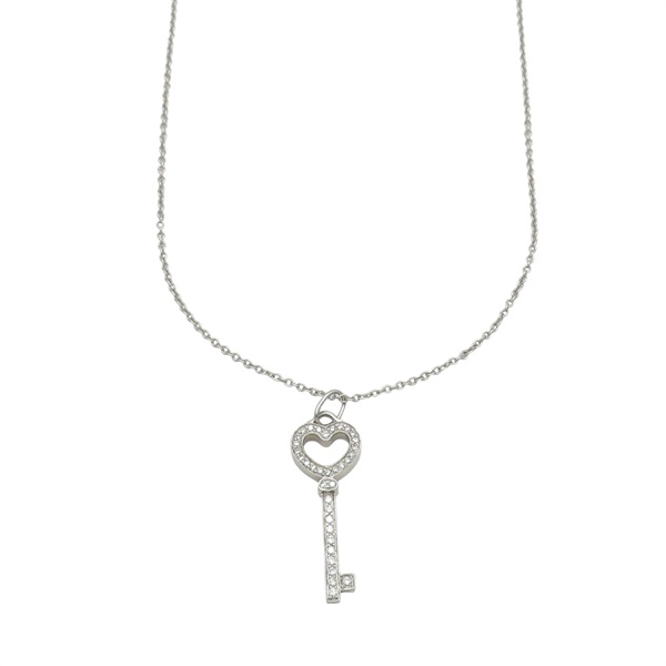 Pt950 鉑金 鑽石 Heart Key 項鍊【Tiffany & Co 蒂芬妮】