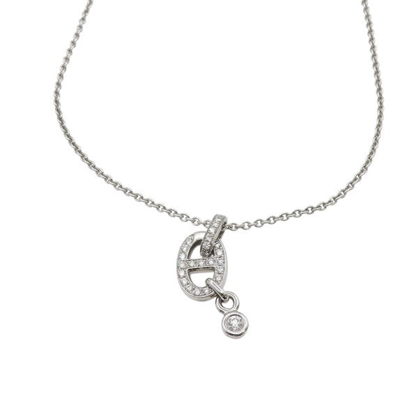 18K 白金 Chaine d'ancre Enchainee 鑽石 項鍊 0.18ct