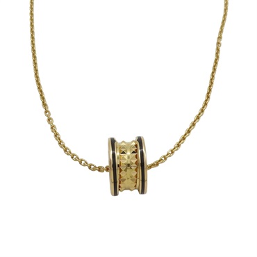 18K黃金 B.zero1 Rock 釘飾 黑色陶瓷 吊墜項鍊 【BVLGARI 寶格麗】 358350
