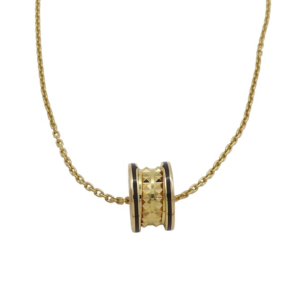 18K黃金 B.zero1 Rock 釘飾 黑色陶瓷 吊墜項鍊 【BVLGARI 寶格麗】 358350