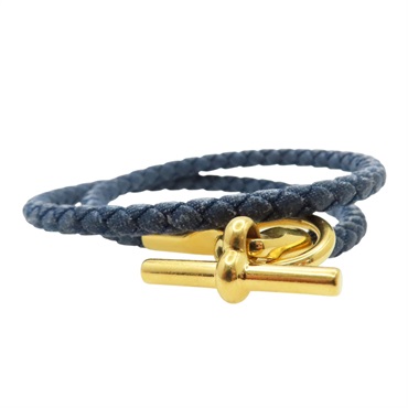 藍色 牛皮 Glenan 雙圈手環【HERMES 愛馬仕】 H100019FOJBT1