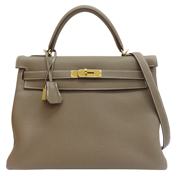 大象灰 TOGO牛皮 Kelly 32 内縫 凱莉包 两用包 X刻 金扣【HERMES 愛馬仕】