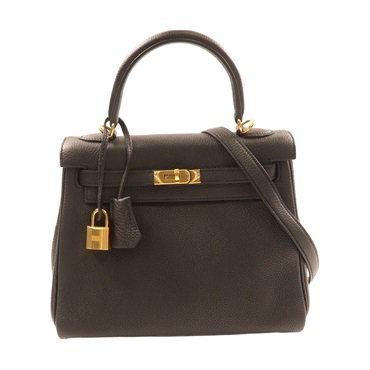 黑色 Togo牛革 Kelly 25 凱莉包 两用包 D刻 金扣【HERMES 愛馬仕】