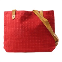 紅色 帆布 Amedaba 肩背包 銀扣【HERMES 愛馬仕】