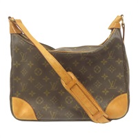 棕色 原花 帆布 Boulogne 30 肩背包【LOUIS VUITTON LV 路易威登】 M51265