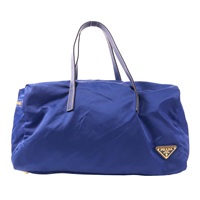 藍色 尼龍 手提包 行李袋 無背帶【PRADA 普拉達】 BL0706
