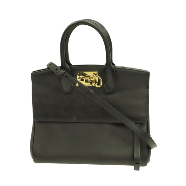 黑色 牛皮 Studio 兩用包【Salvatore Ferragamo 菲拉格慕】 AU-21/H159